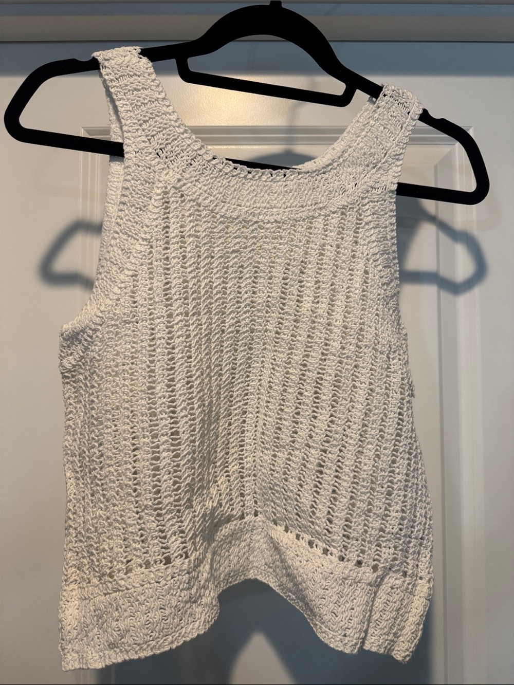 bishop + young White Crochet Knit Tank